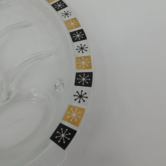Inland Glass 14.5" Oval Atomic Sunburst Meat Serving Tray with Juice Well MCM - Picture 3 of 10